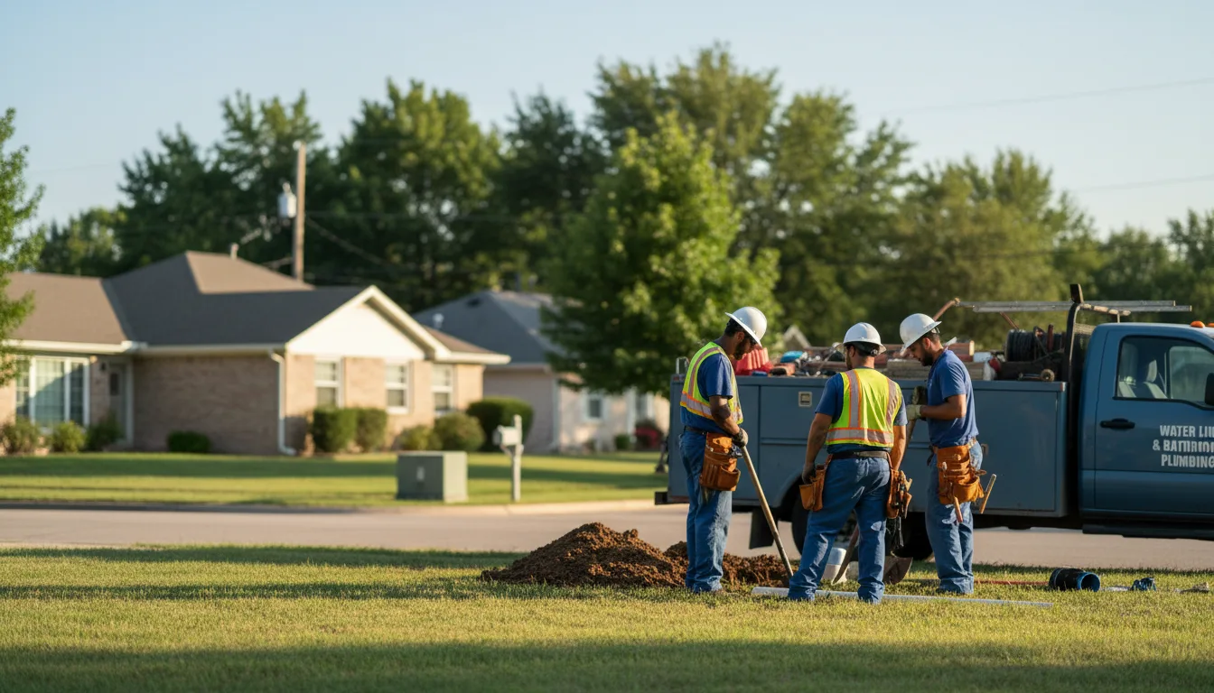 Residential water line and bathroom plumbing service in Gas, KS